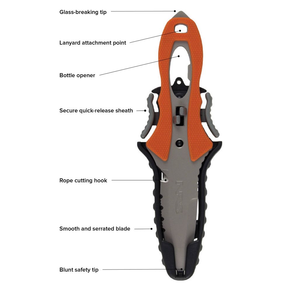 NRS Pilot Knife TITANIUM Kanu Kajak Outdoor PRO Messer 