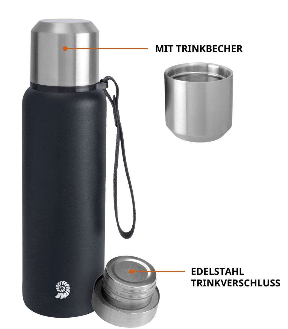 Origin Outdoors Isolierflasche 1.0 L PureSteel Edelstahl 