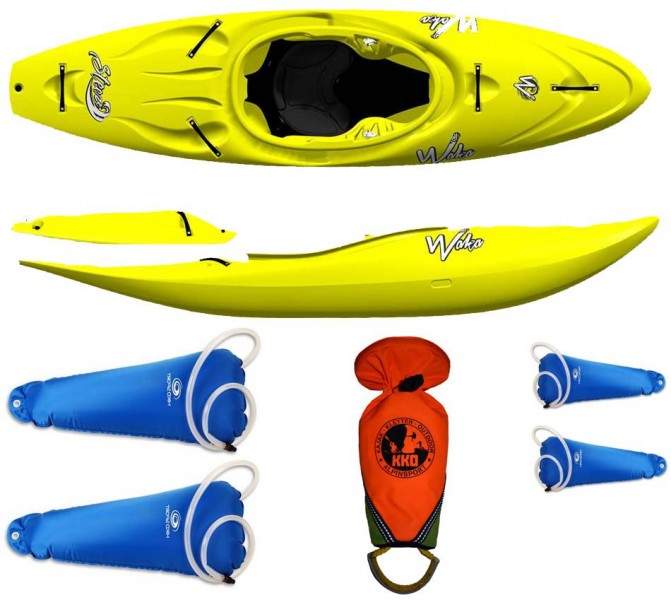 WAKA STEEZE POD COMBO Wildwasserkajak Komplettset WAKA STEEZE POD COMBO Wildwasserkajak Komplettset