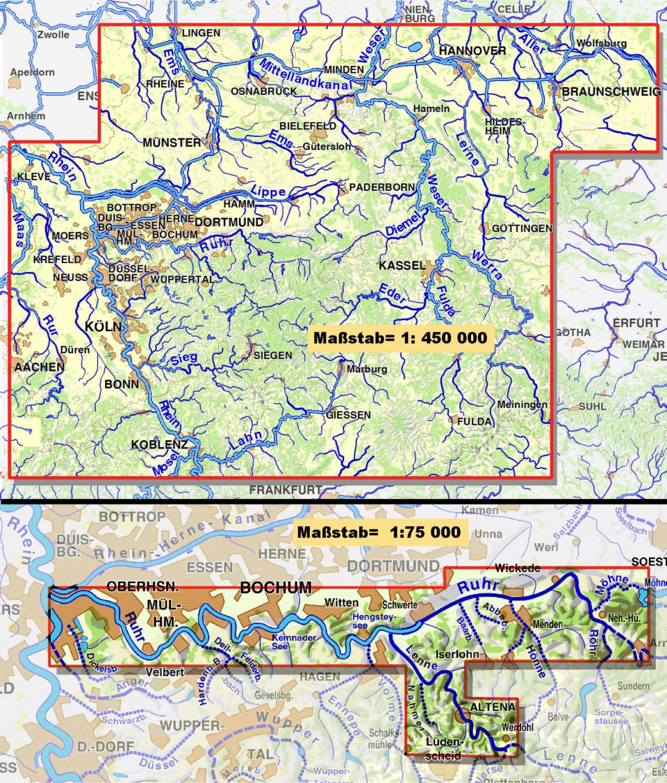 Wassersport-Wanderkarte WW2 Jübermann Verlag 