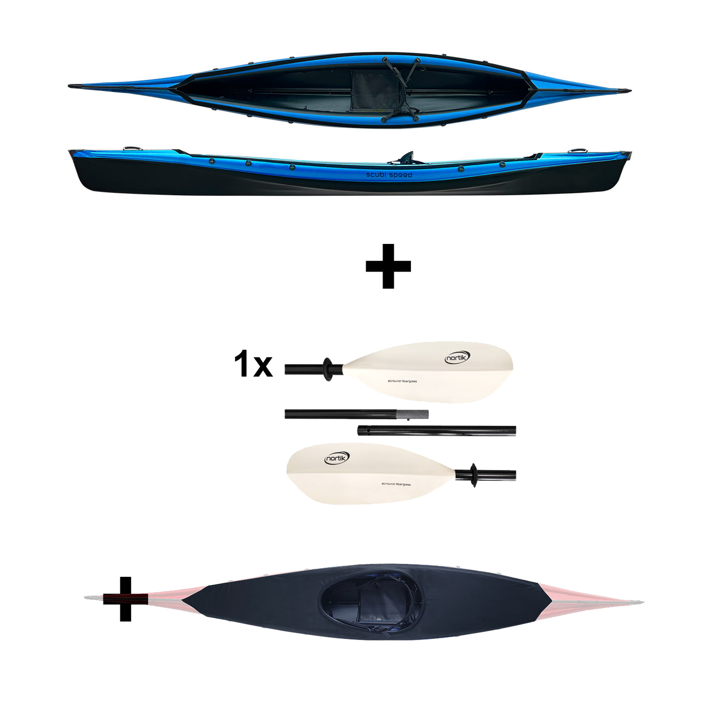Nortik Scubi SPEED JUBELPAKET blau Faltboot Luftboot Hybridkajak